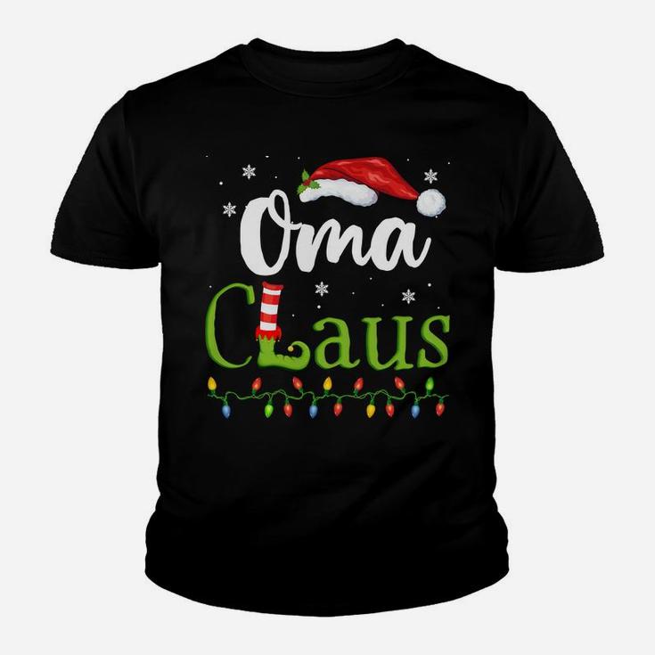 Oma Claus Funny Grandma Santa Pajamas Christmas Gift Idea Youth T-shirt