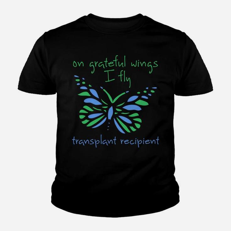 On Grateful Wings I Fly Butterfly - Transplant Recipient Youth T-shirt