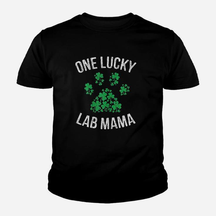 One Lucky Lab Mama St Patrick Day Paw Dog Lover Gift Youth T-shirt