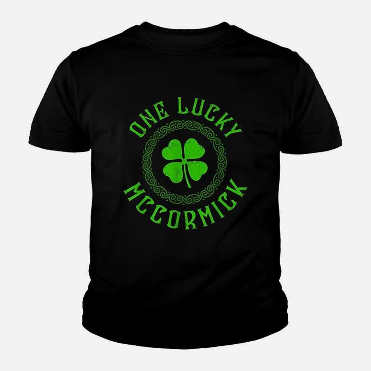 One Lucky Mccormick Irish Last Name Distressed Youth T-shirt