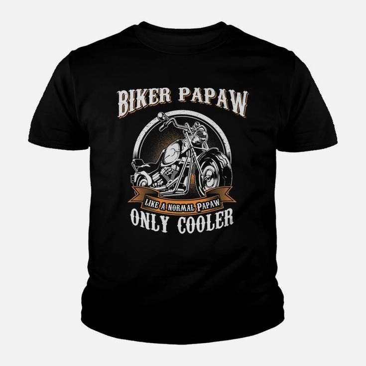 Only Cool Papaw Rides Motorcycles T Shirt Rider Gift Youth T-shirt