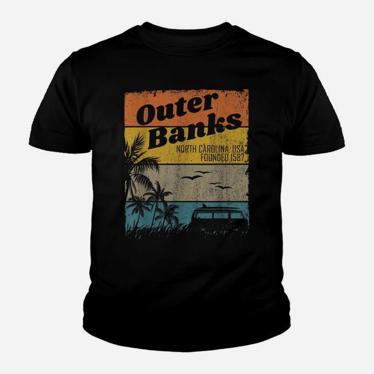 Outer Banks Nc Retro Beach Surfing Pogue Life Outer Banks Youth T-shirt
