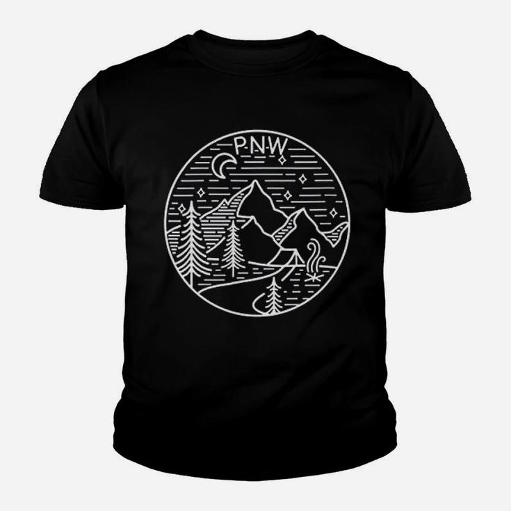 Pacific Northwest Outdoors Trees Mountain Youth T-shirt