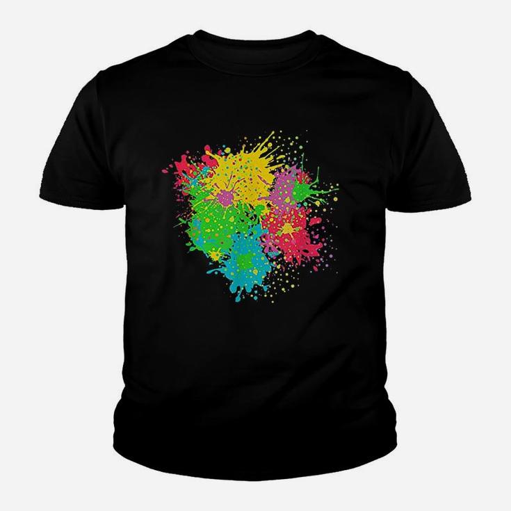 Paint Splashes Splatter Abstract Colourful Design Youth T-shirt