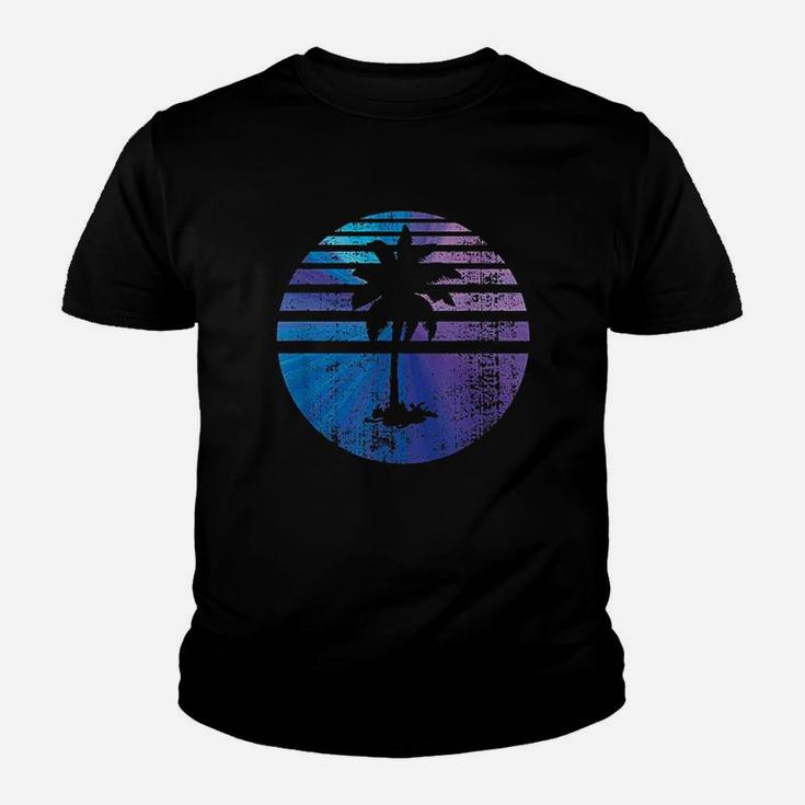 Palm Tree Sunset Silhouette Surfing Youth T-shirt