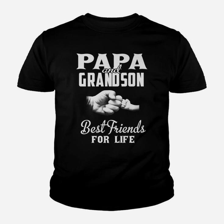 Papa And Grandson Best Friends For Life Grandpa Gift Men Youth T-shirt