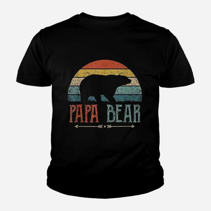 Papa Bear Vintage Daddy Father Day Retro Dad Youth T-shirt