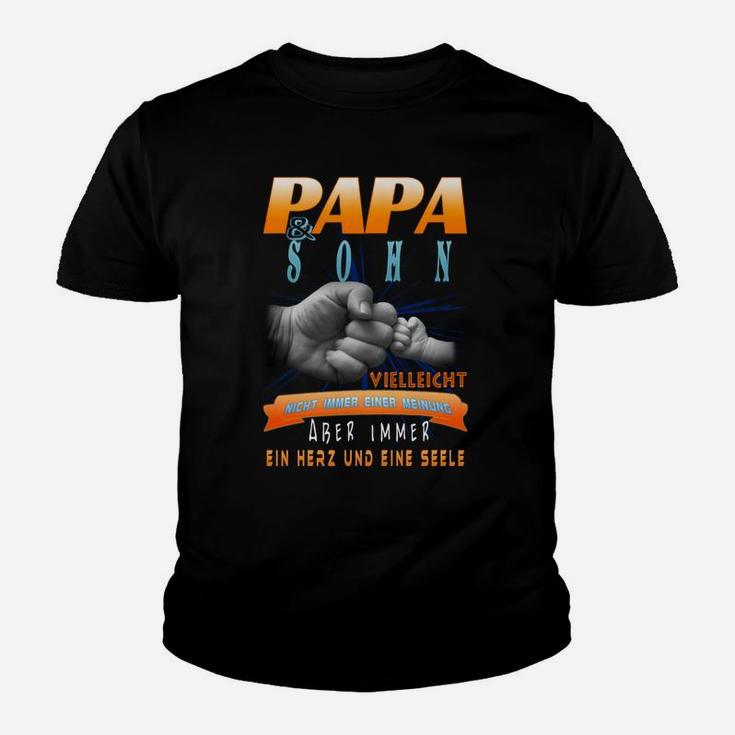 Papa und Sohn Partnerlook Kinder Tshirt, Herz und Seele Design