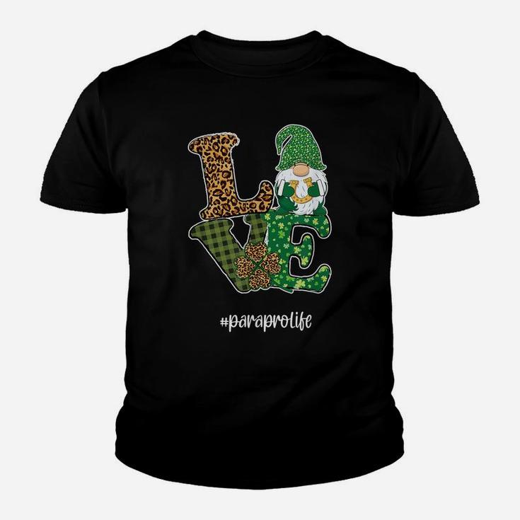 Paraprofessional Love St Patricks Day Gnome Shamrock Gift Youth T-shirt