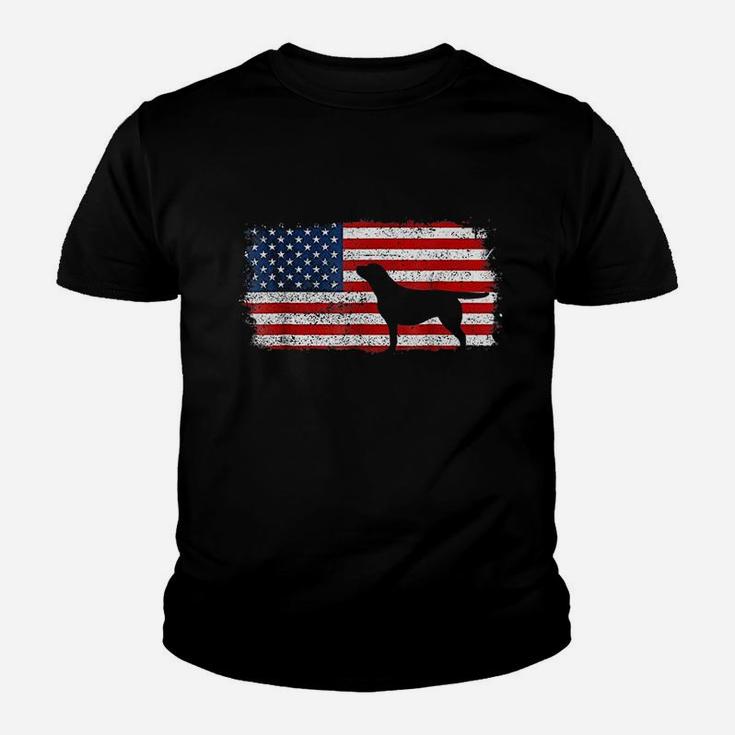 Patriotic Chocolate Lab American Flag Vintage Youth T-shirt