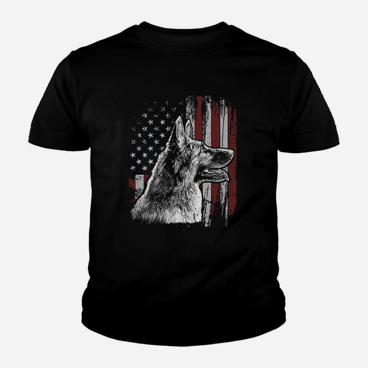 Patriotic German Shepherd American Flag Dog Gift Men Women Youth T-shirt