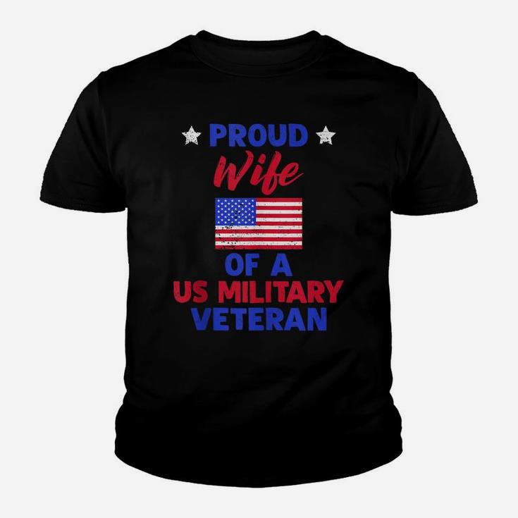 Patriotic Us Flag Proud Wife Of A Us Military Veteran Gift Youth T-shirt