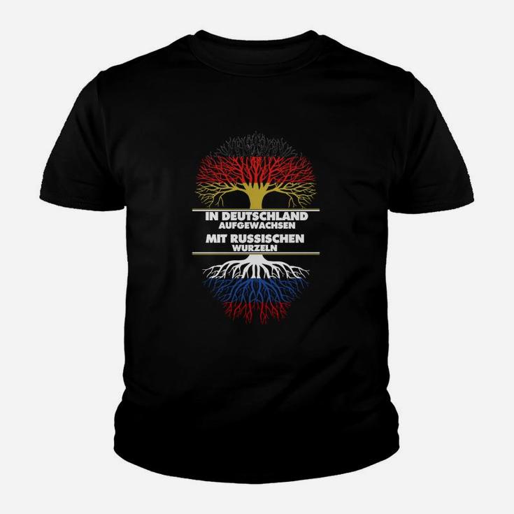Patriotisches Deutschland-Russland Lippen Kinder Tshirt, Zweisprachiges Design