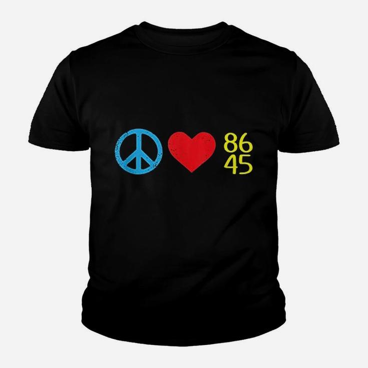 Peace Love 8645 Funny Impeach Resist 86 45 Youth T-shirt