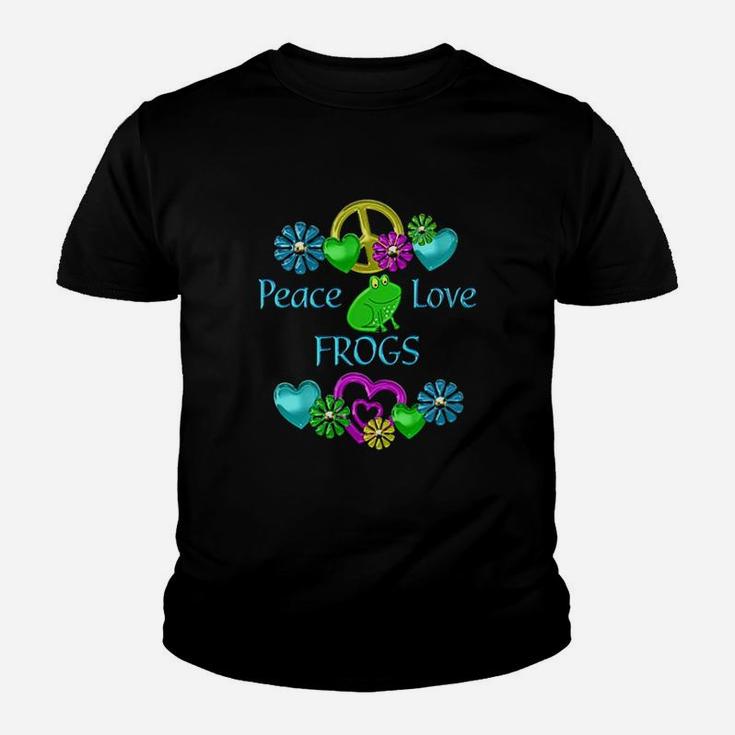 Peace Love Frogs Youth T-shirt
