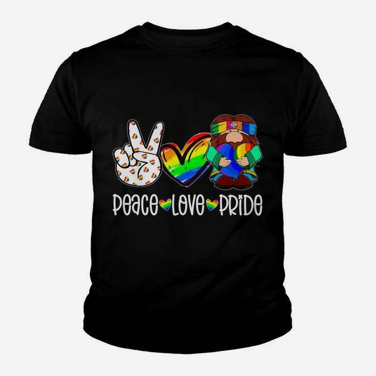 Peace Love Gay Pride Hippie Gnome Rainbow Lgbt Youth T-shirt
