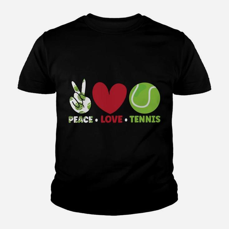 Peace Love Tennis Funny Tennis Lover Shirt Tennis Player Youth T-shirt