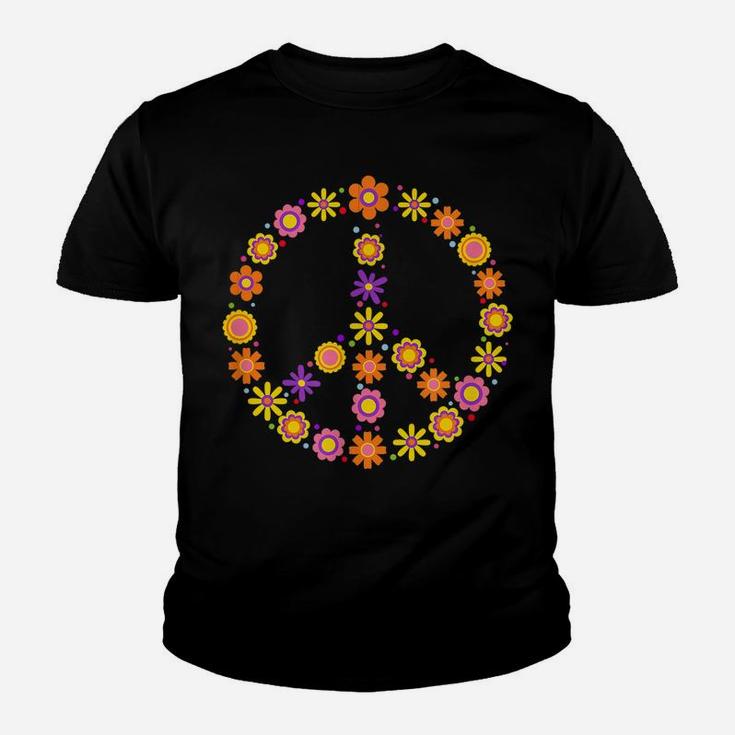 Peace Sign Flower Hippie Costume 60S 70S Youth T-shirt