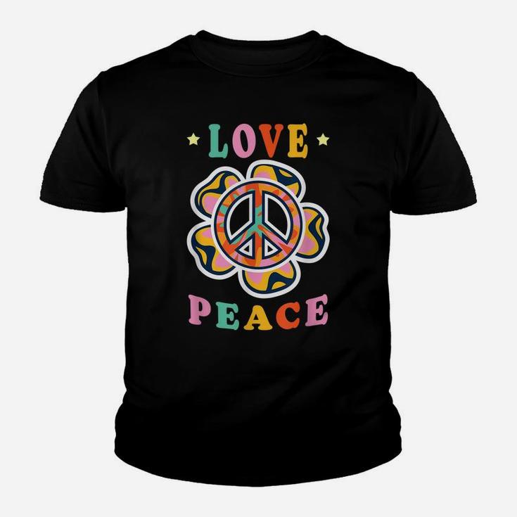 Peace Sign Flower Love Peace Hippie Costume 60S 70S Youth T-shirt