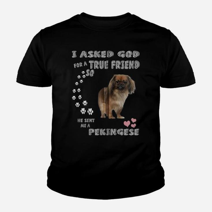Peke Dog Quote Mom, Pekinese Dad Costume, Cute Pekingese Zip Hoodie Youth T-shirt