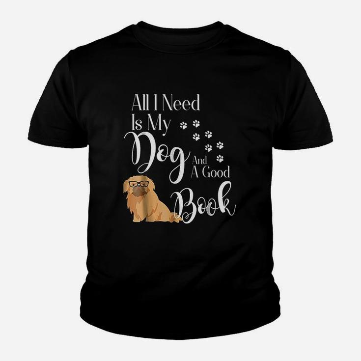 Pekingese I Love My Dog Reading Book Lover Youth T-shirt