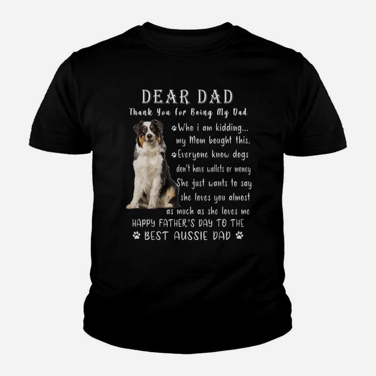 Pet Dog Australian Shepherd Lovers - Fathers Day Aussie Dad Youth T-shirt