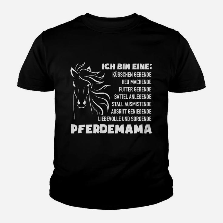 Pferdemama Motiv Kinder Tshirt, Liebevolles Reiten & Pflege Tee