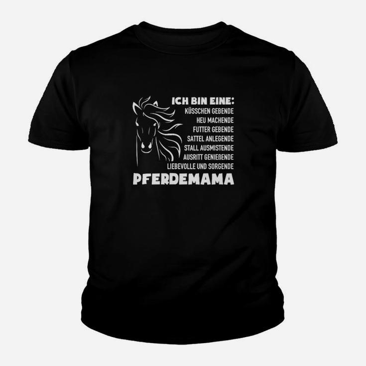 Pferdemama Schwarzes Kinder Tshirt, Motiv für Pferdeliebhaber