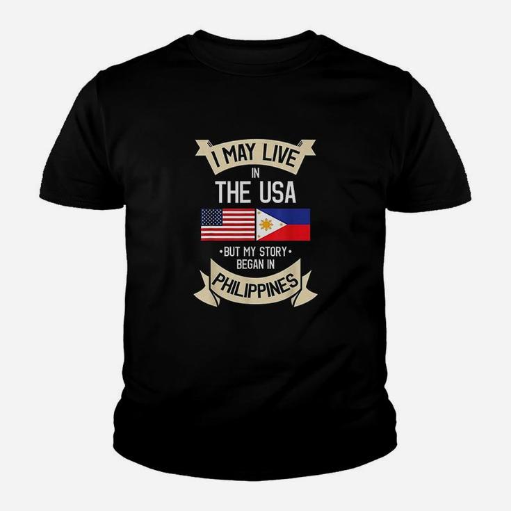 Philippines American Flag Usa Filipino Roots Gifts Youth T-shirt