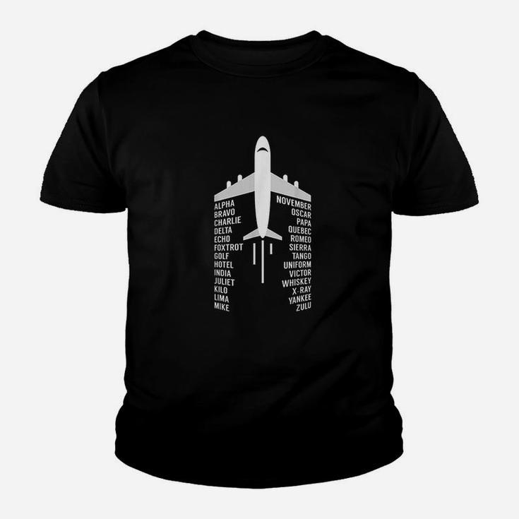 Phonetic Alphabet Aviation Pilot Airplane Aircraft Gift Youth T-shirt