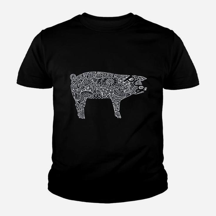 Pig Livestock Show Mandala  Swine Pork Stock Show Youth T-shirt