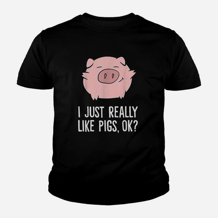 Pigs Lover I Just Really Like Pigs Ok Youth T-shirt