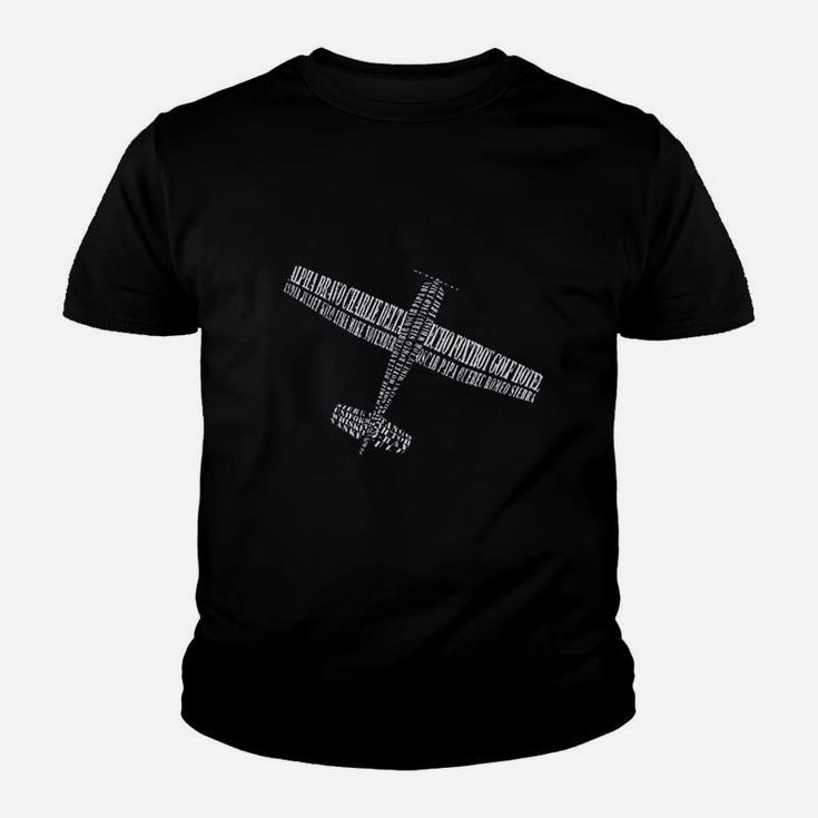 Pilot Phonetic Alphabet Airplane Youth T-shirt