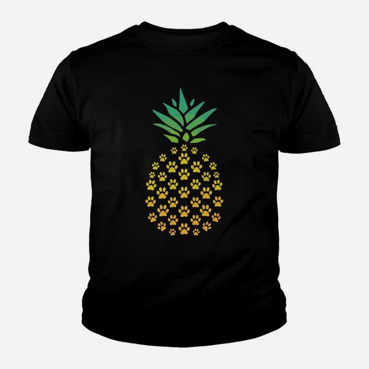 Pineapple Cat Paw Funny Tee For Cats Lovers Pineapple Lovers Youth T-shirt