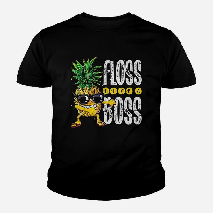 Pineapple Sunglasses Floss Like A Boss Aloha Beaches Youth T-shirt