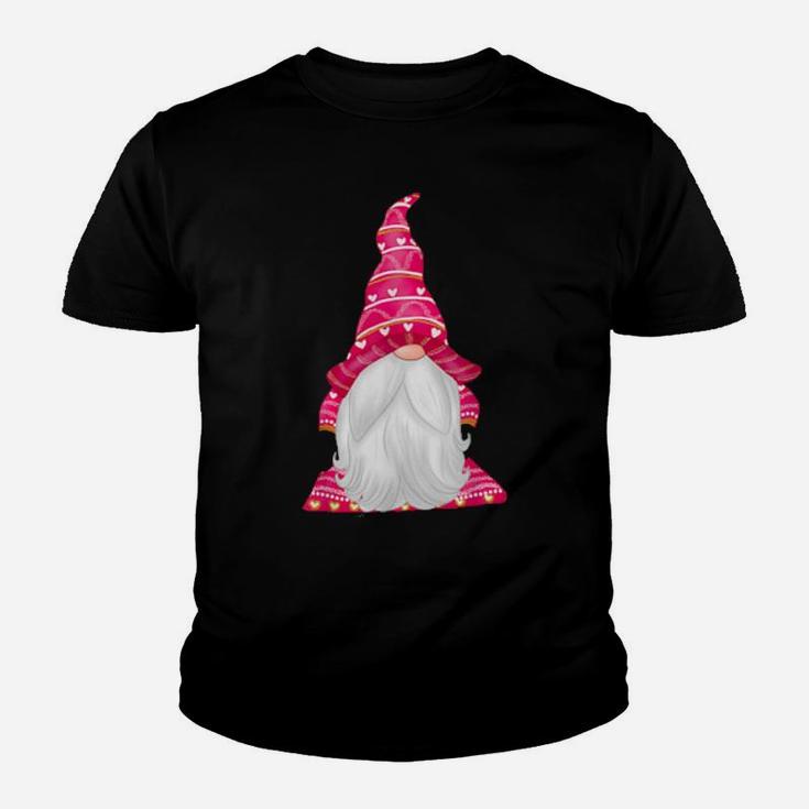 Pink Gnome Valentines Day Matching Couples Youth T-shirt