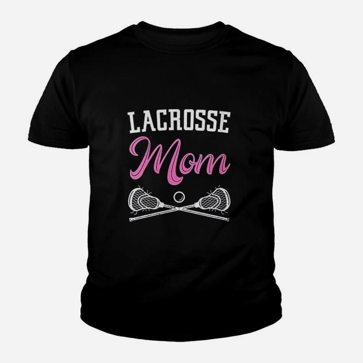 Pink Lacrosse Mom Lax Sticks Gift For Sons Game Day Youth T-shirt