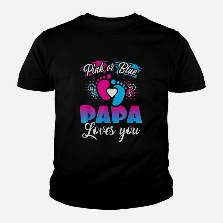 Pink Or Blue Papa Loves You Youth T-shirt