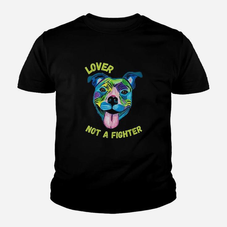 Pitbull Lover Not A Fighter Art Dog Mom Dad Youth T-shirt
