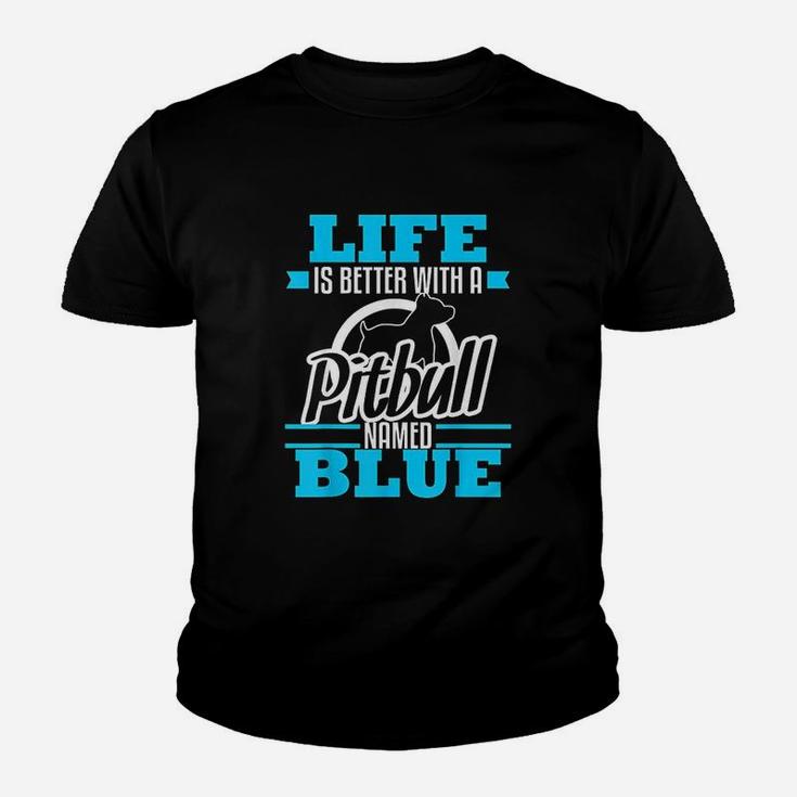 Pitbull Named Blue Dog Mom Dad Youth T-shirt