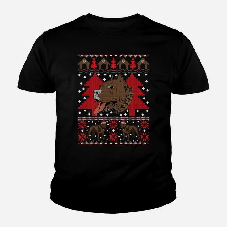 Pitbull Ugly Christmas Happy Holiday Dog Lover Xmas Gift Sweatshirt Youth T-shirt