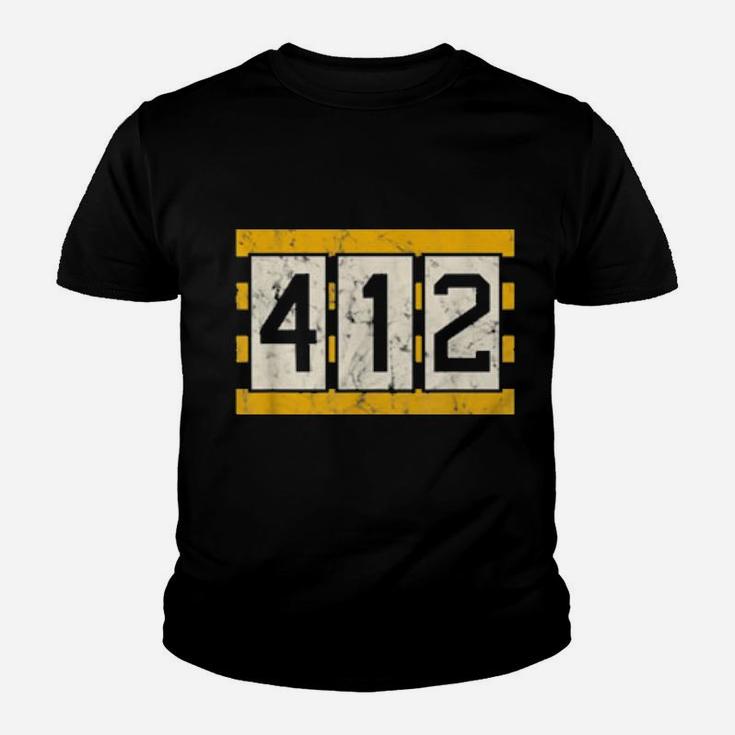 Pittsburgh 412 Vintage Distressed Football Youth T-shirt