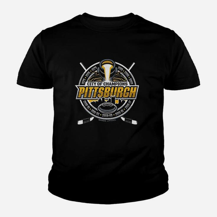 Pittsburgh Fans City Of Champions Black Youth T-shirt