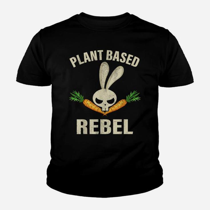 Plant Based Rebel Bunny Rabbit Funny Easter Vegan Youth T-shirt