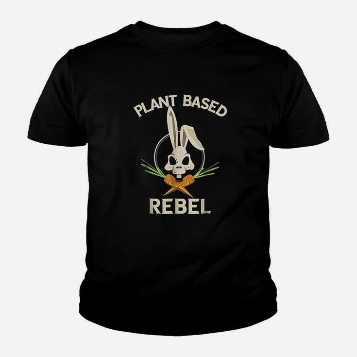 Plant Based Rebel Funny Vegan Vegetarian Bunny Gift Youth T-shirt