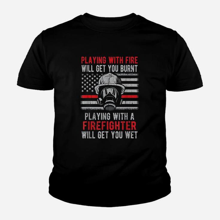 Playing With Fire Firefighter Youth T-shirt