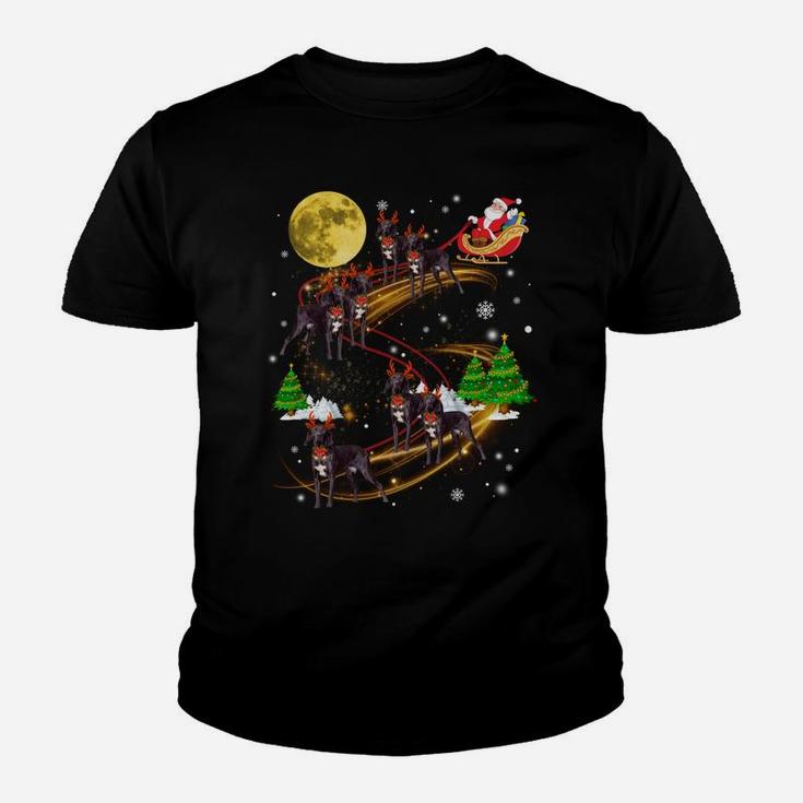 Plott Hound Reindeer Christmas Dog Riding Santa Xmas Gift Sweatshirt Youth T-shirt