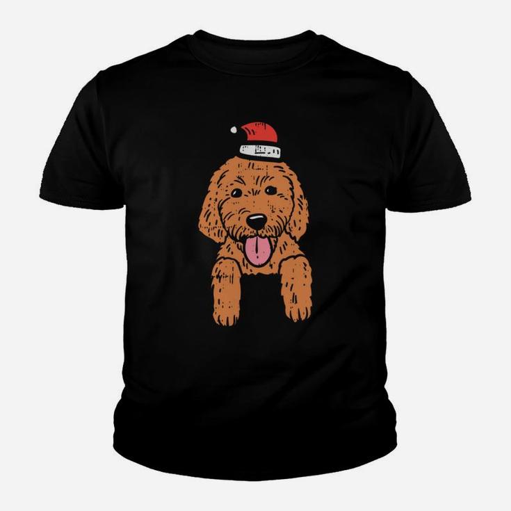 Pocket Goldendoodle Santa Hat Christmas Animal Pet Dog Gift Youth T-shirt