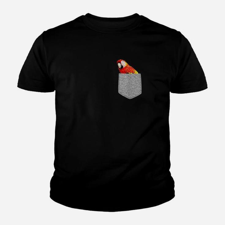 Pocket Red Macaw Parrot Funny Bird Cool Novelty Youth T-shirt