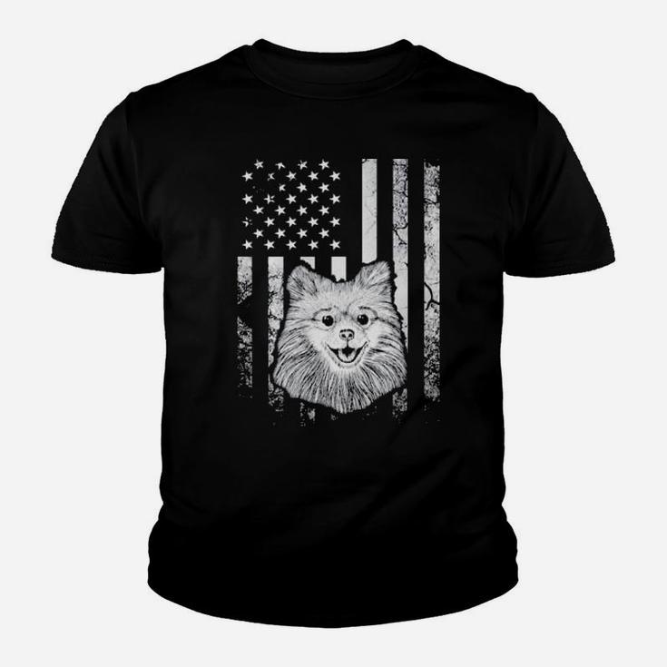 Pomeranian 4Th Of July America Dog Usa Flag Patriotic Youth T-shirt